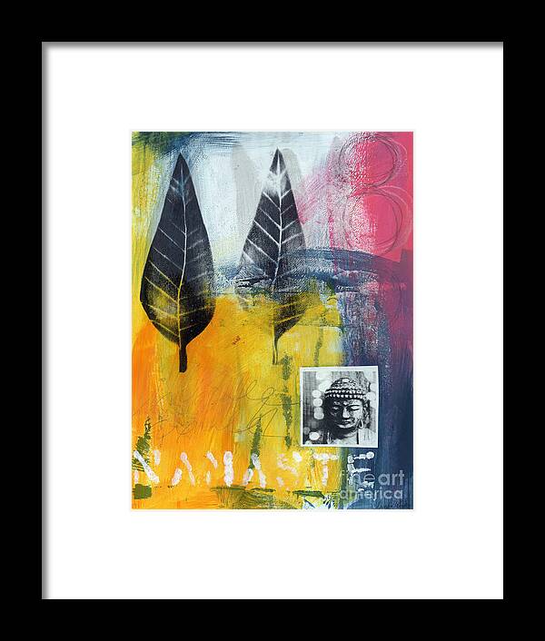 Namaste Framed Print featuring the painting Exhale by Linda Woods