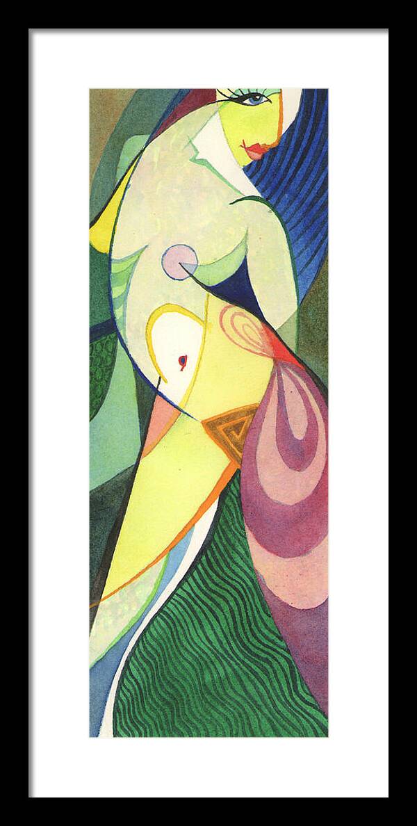 Abstract Framed Print featuring the painting Exotic Dancer by David Ralph