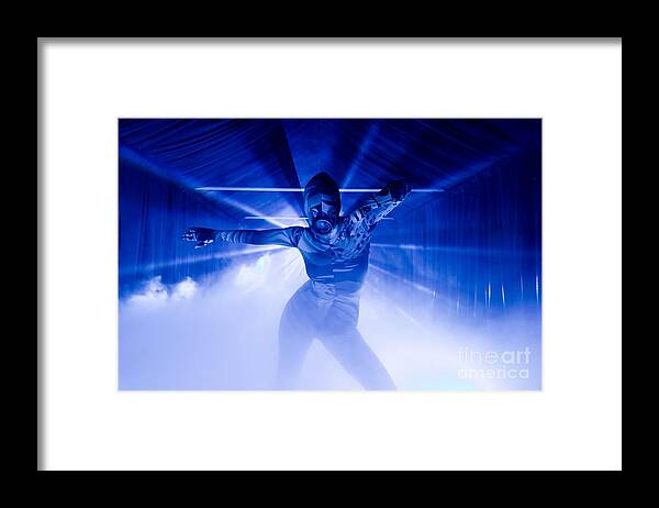 Blue Framed Print featuring the photograph Exotic dancer in blue by Sv