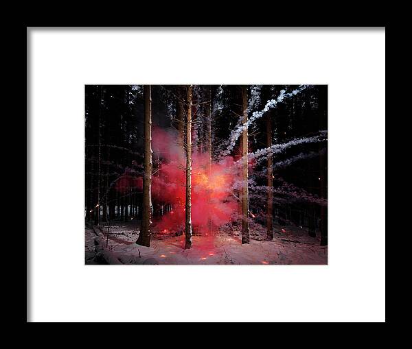 Copenhagen Framed Print featuring the photograph Explosion In Snowy Forest by Henrik Sorensen