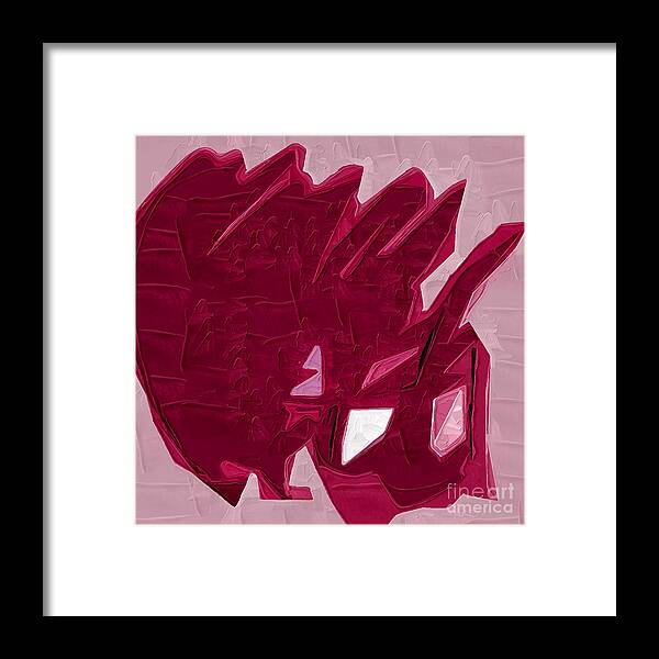 Abstract Framed Print featuring the painting Expression of Red by Kirt Tisdale