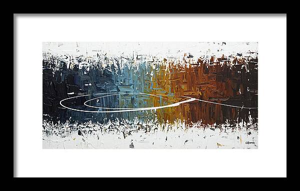 Abstract Art Framed Print featuring the painting Eye of the Beholder by Carmen Guedez