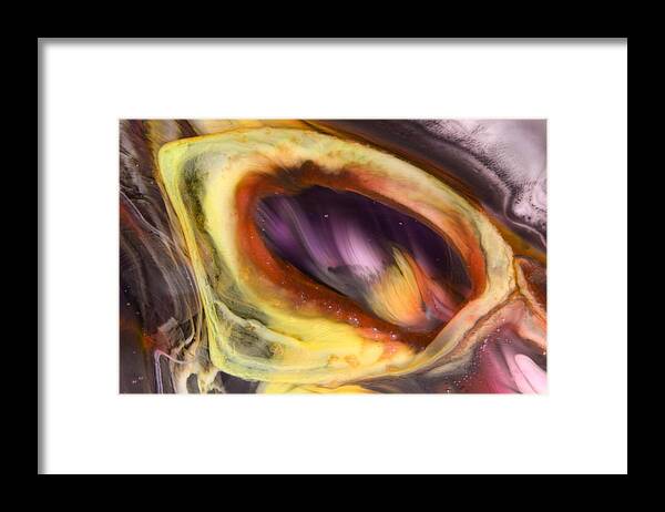 Macro Photograph Framed Print featuring the photograph Eye of the Dragon by Kimberly Lyon