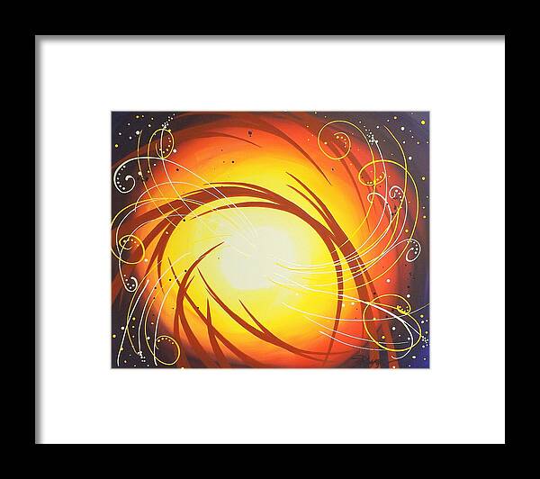 Abstract Framed Print featuring the painting Eye of the Hurricane by Darren Robinson