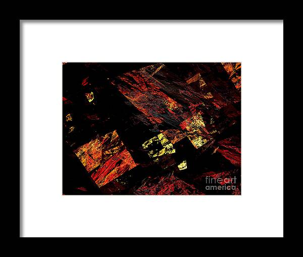 Abstract Framed Print featuring the digital art Eye Of The Storm 4 - Flying Debris - Abstract - Fractal Art by Andee Design