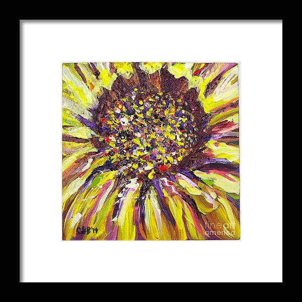 Sunflower Framed Print featuring the painting Eye of the Sunflower by Catherine Gruetzke-Blais