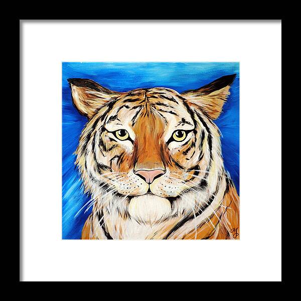 Tiger Framed Print featuring the painting Eye of the tiger by Meganne Peck