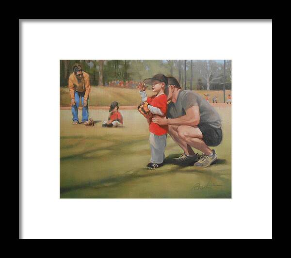 Baseball Framed Print featuring the painting Eye On The Ball by Todd Baxter