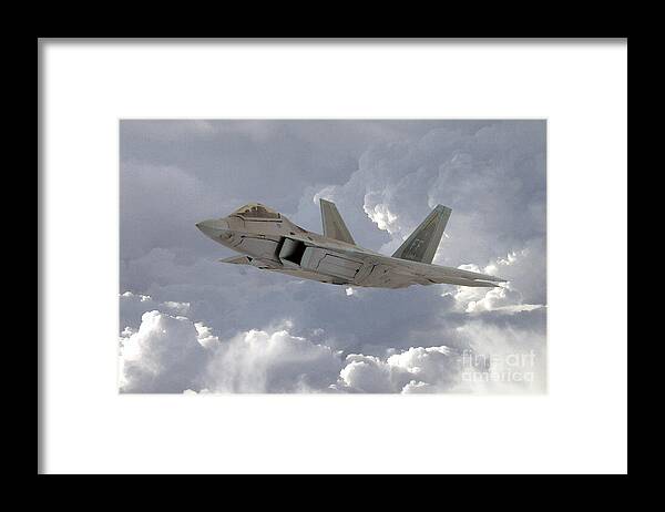 F22 Raptor Framed Print featuring the digital art F-22 Raptor by Airpower Art