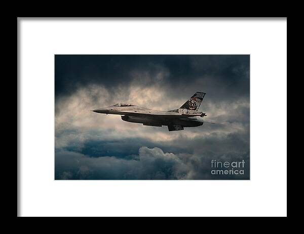 F1- Fighting Falcon Framed Print featuring the digital art F16 Tiger by Airpower Art