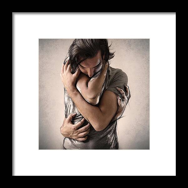 Creative Edit Framed Print featuring the photograph Face Au Manque by Sebastien Del Grosso