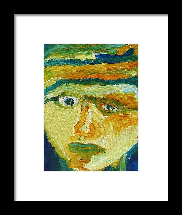 Portrait Framed Print featuring the painting Face Eight by Shea Holliman
