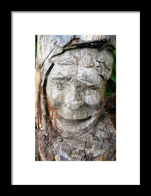 Nature Framed Print featuring the photograph Face in a tree by Amy Fose