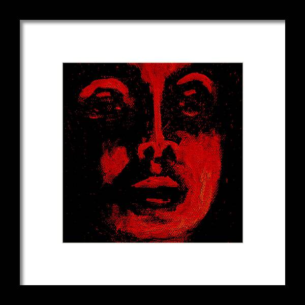Face Framed Print featuring the painting Face in Candlelight by Steve Fields