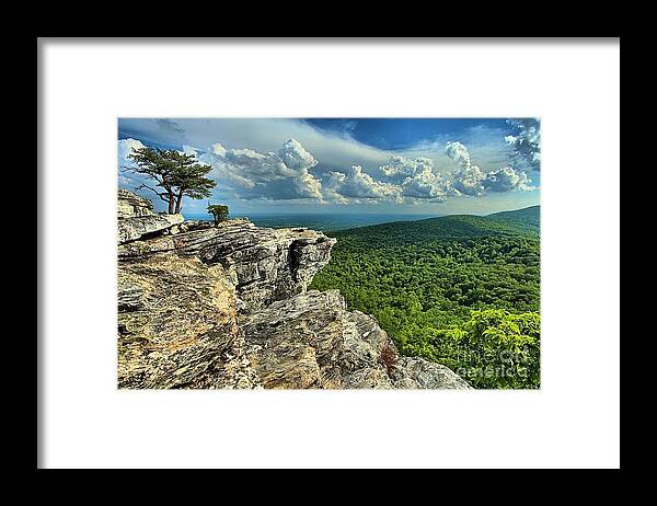 Hanging Rock State Park Framed Print featuring the photograph Face In The Cliff by Adam Jewell