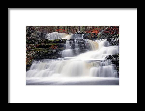 Color Framed Print featuring the photograph Factory Falls by Dawn J Benko