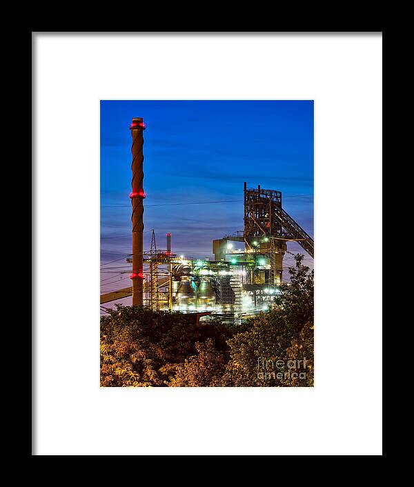 This Is A Picture Of A Factory Placed On A Small Hill In Duisburg Marxloh. The Picture Was Taken Using Hdr-technology. Framed Print featuring the photograph Factory on the hill by Daniel Heine