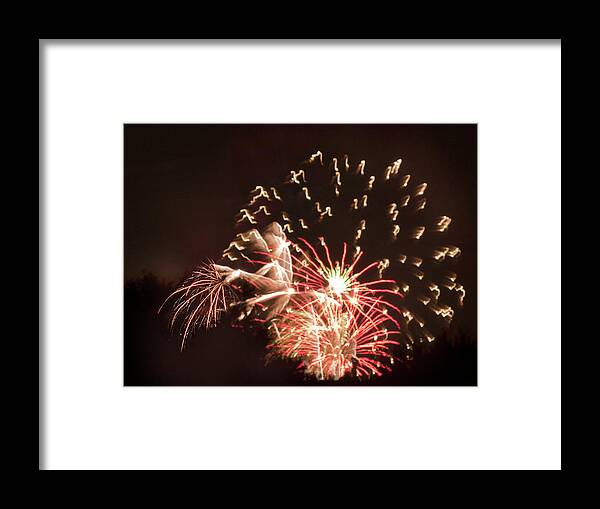 Fireworks Framed Print featuring the photograph Faerie In The Fireworks by Terri Harper