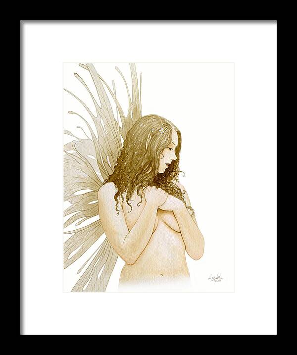 Paintings Framed Print featuring the painting Faerie portrait by John Silver
