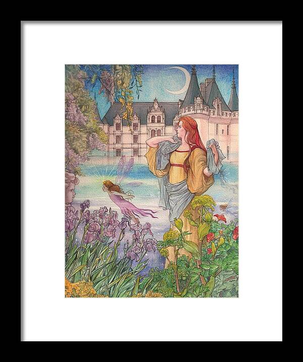Fairytale Framed Print featuring the painting Fairytale Nocturne Castle by Judith Cheng