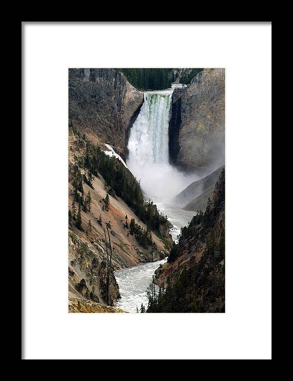 Water Fall Framed Print featuring the photograph Fall and Stream in Yellowstone by Yue Wang