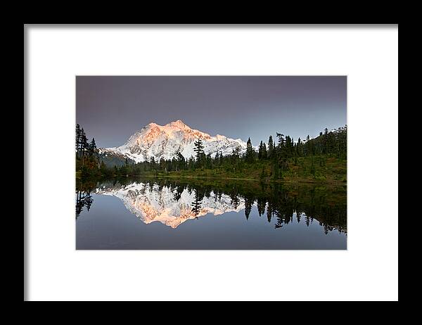 Mount Shuksan Framed Print featuring the photograph Fall at Mount Shuksan by Michael Russell