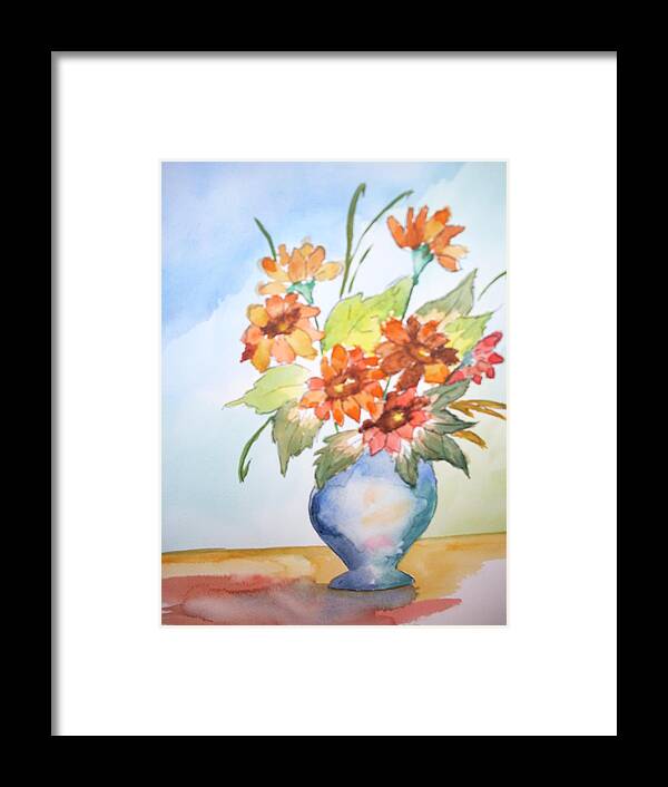 Floral Still Life Framed Print featuring the painting Fall Bouquet by Warren Thompson