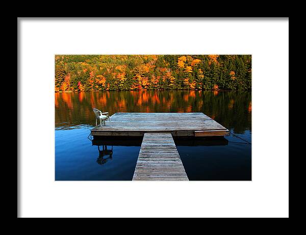 Dock Framed Print featuring the photograph Fall Dock in VT by Andrea Galiffi