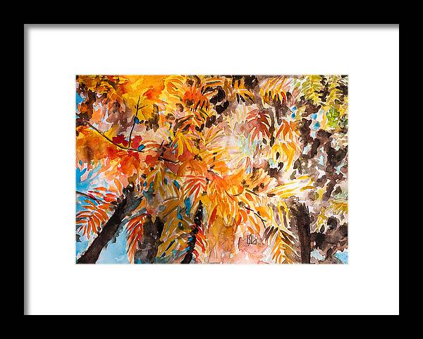 Fall Framed Print featuring the painting Fall foliage by Lee Stockwell