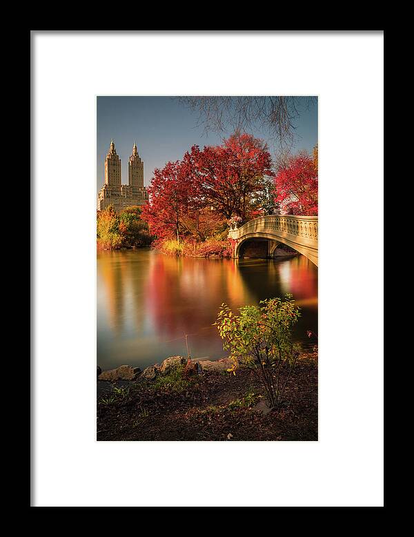 Manhattan Framed Print featuring the photograph Fall In Central Park by Christopher R. Veizaga