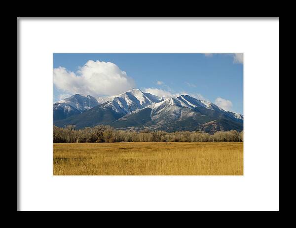 Scenics Framed Print featuring the photograph Fall Snow On Mount Princeton by Chapin31