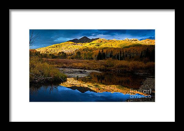 Nature Framed Print featuring the photograph Fall Sunset by Steven Reed