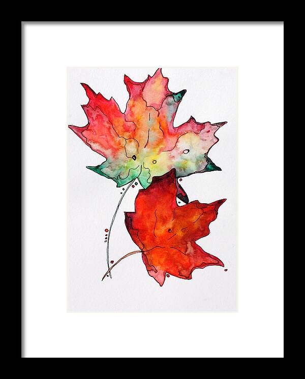 Leaves Framed Print featuring the painting Fallen by Pat Purdy
