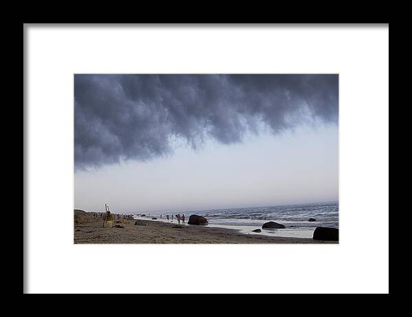 Landscape Framed Print featuring the photograph Falling Storm on Moshup Beach by Rosie McCobb