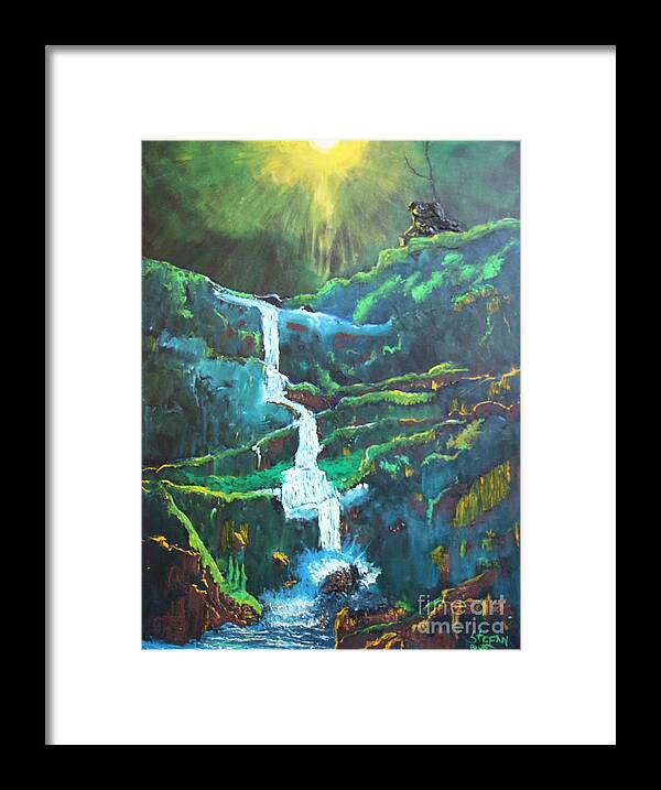 Landscape Framed Print featuring the painting Falling To Grace by Stefan Duncan