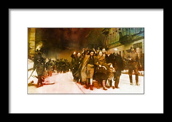 War Framed Print featuring the digital art Families sent to Death Camps by Steven Pipella