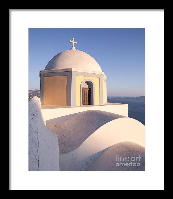 Architecture Framed Print featuring the photograph Famous orthodox church in Santorini Greece by Matteo Colombo