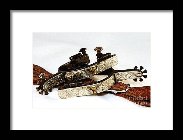 Cowboy Framed Print featuring the photograph Fancy Silver Spurs by Lincoln Rogers