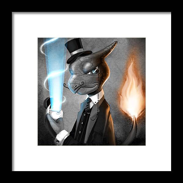Charmeleon Framed Print featuring the digital art Fancy with Fire by Michael Myers
