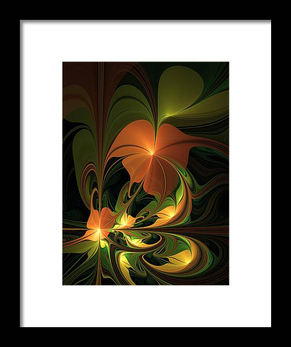 Digital Art Framed Print featuring the digital art Fantasy Plant Fractal by Gabiw Art