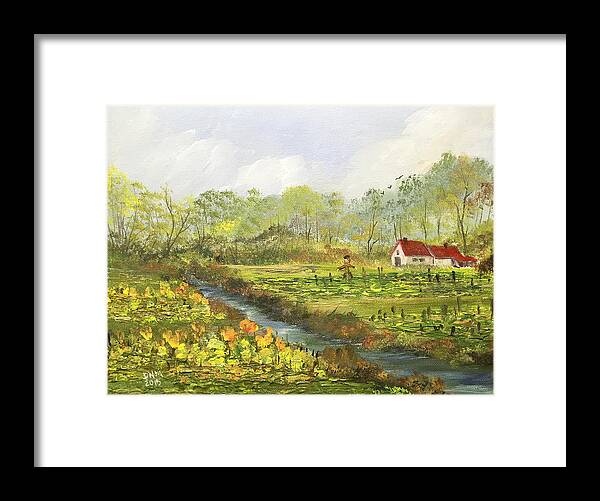 Farm Painting Framed Print featuring the painting Farmer's Garden by Dorothy Maier