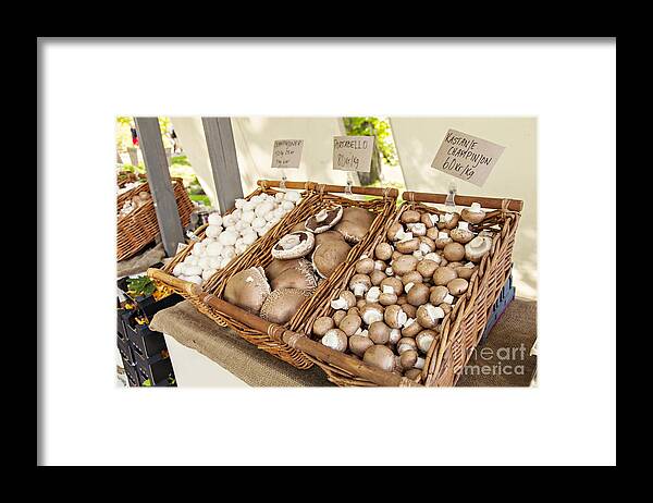 Market Framed Print featuring the photograph Farmers market mushrooms by Sophie McAulay