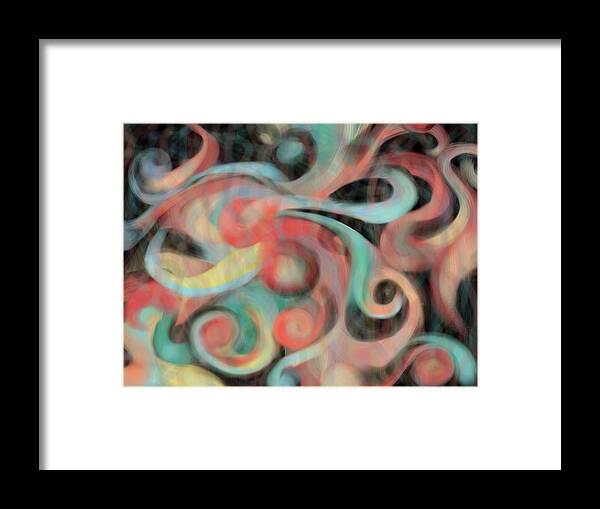 Abstract Framed Print featuring the painting Fascination by Christine Fournier