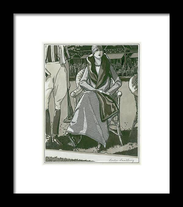 Fashion Framed Print featuring the digital art Fashion Illustration Of A Woman by Leslie Saalburg