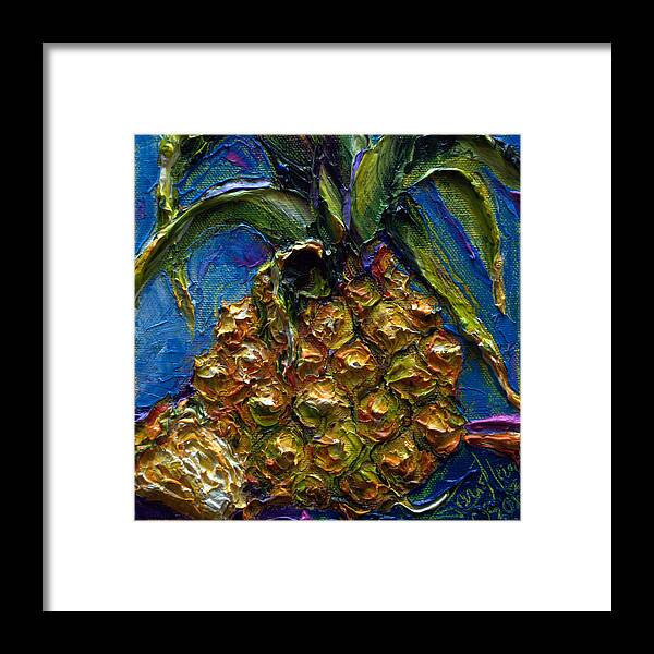 Pineapple Framed Print featuring the painting Fat Little Pineapple by Paris Wyatt Llanso