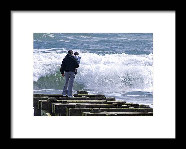 Beach Framed Print featuring the photograph Father and Son by Greg Graham