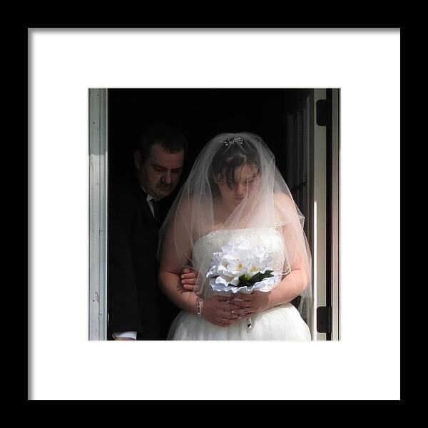 Weddings Framed Print featuring the photograph Father Daughter Thoughts by Fortunate Findings Shirley Dickerson