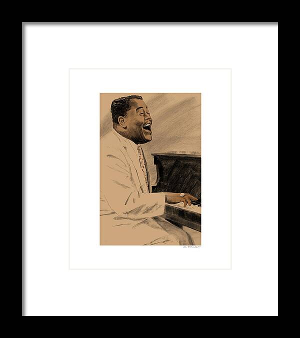 Fats Domino Framed Print featuring the drawing Fats Domino by Clifford Faust