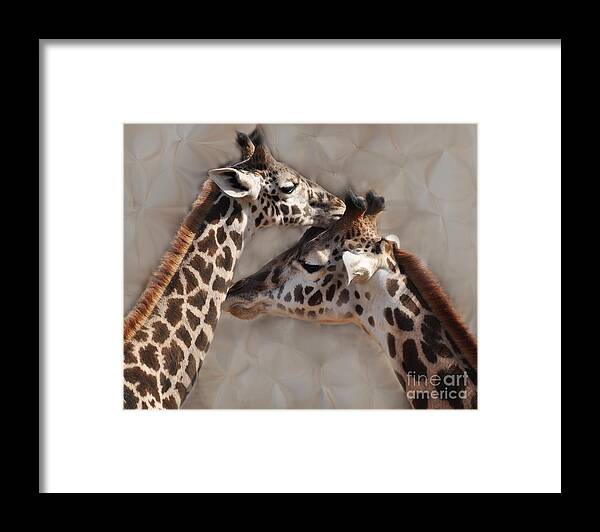 Love Framed Print featuring the photograph Faux Giraffes by Josephine Cohn