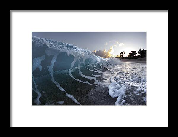 Water Framed Print featuring the photograph Dawn Wave by Sean Davey